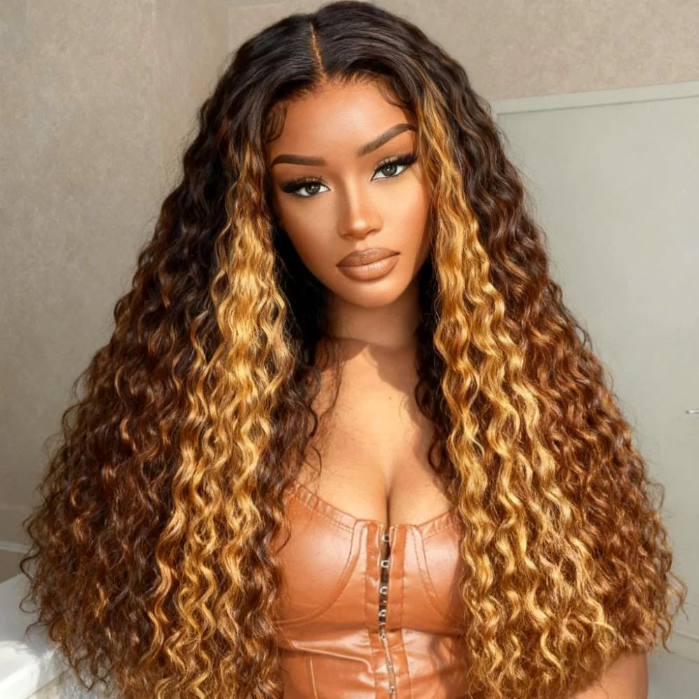 Savannah - Long Curly Deep Wave Ombre I Tulle U-part │ Brazilian Virgin Hair