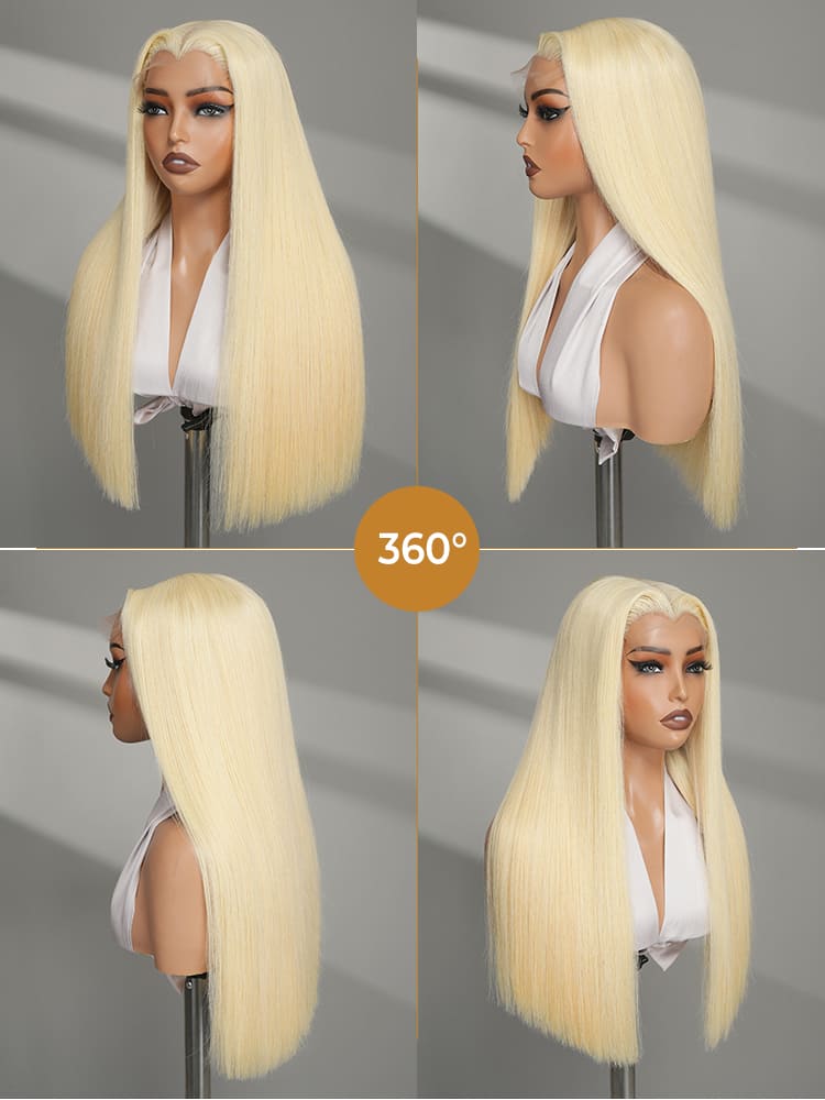 Double Drawn Top Grade Blonde 13x6 Body Wave M Hairline Straight HD Lace Wig