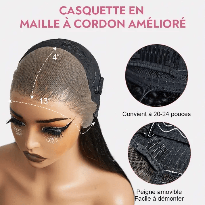 Astrid - Perruque Cheveux Vierges pré-épilée Brésiliens │ Dentelle 13X4 I Densité 180%