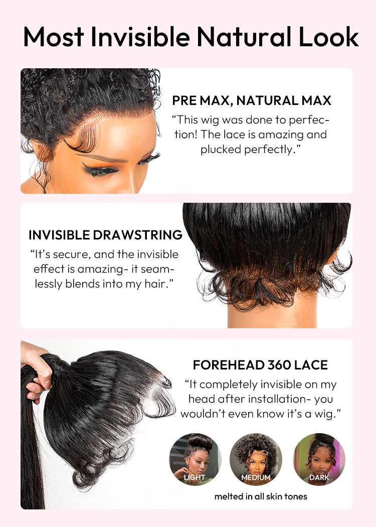 Couronne - Chignon Bouclé Volumineux │HD Lace Frontal 360° │ Cheveux Vierges Indiens