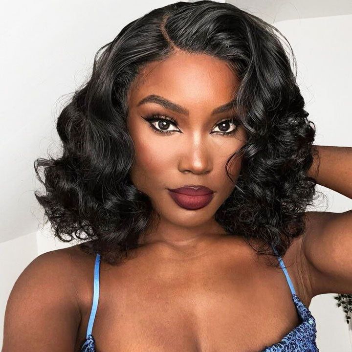 Velour - Glamorous Mid-Length Wavy Bob │13x4 Lace Frontal I Brazilian Virgin Hair