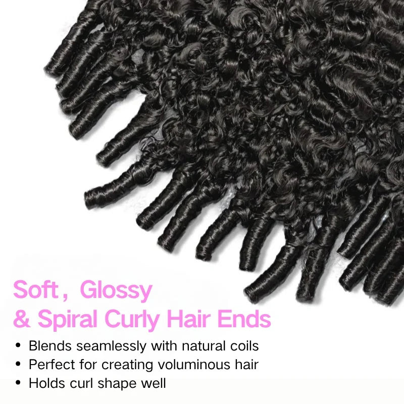 Cascade -Mi Longue Bouclée Curly Noir Naturel │Closure Half Wig U-Part │Cheveux Vierges Indiens
