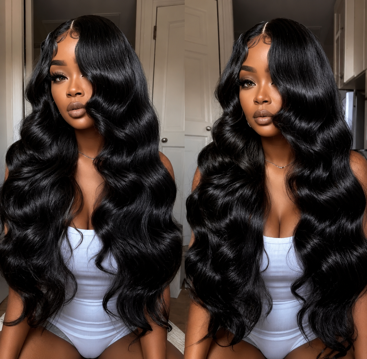 Sérénade - Body Wave Noir Naturelle │Lace Front 13x6 │ Cheveux Vierges Brésiliens