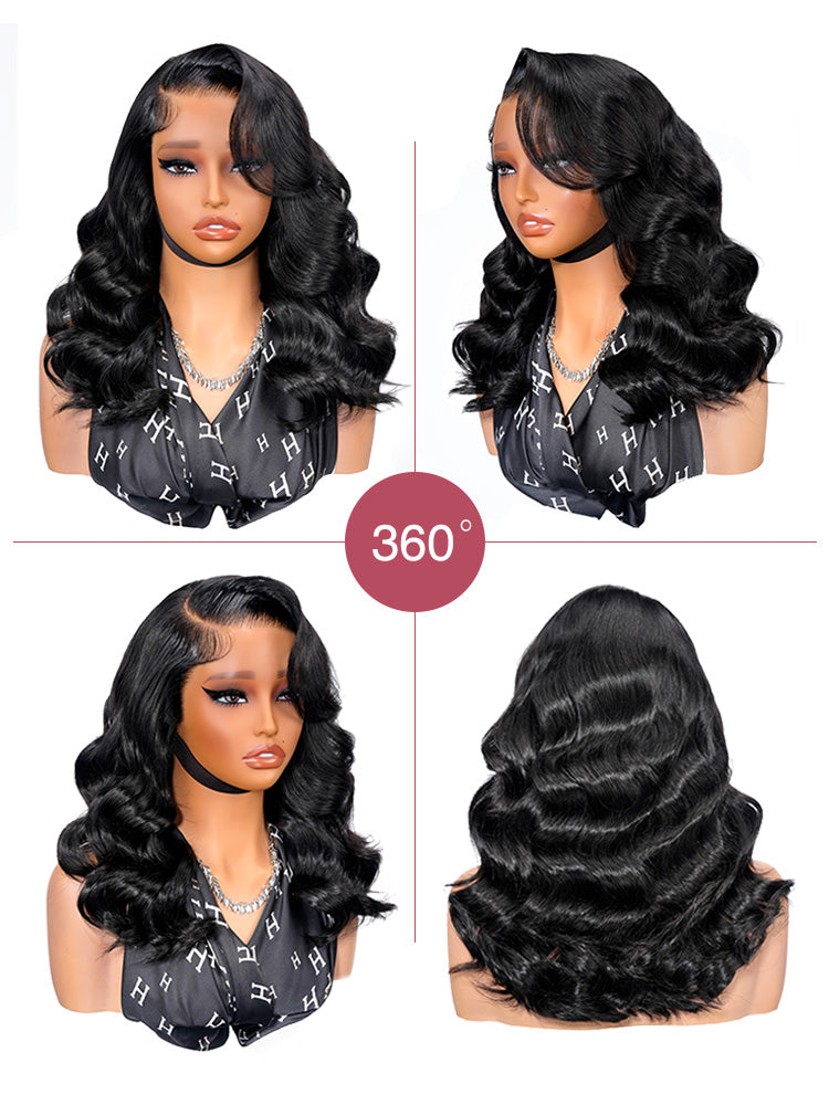 Glamour - Mi Longue Ondulée Volumineux │Lace Frontal HD 8x6 │ Cheveux Japonais Vierges