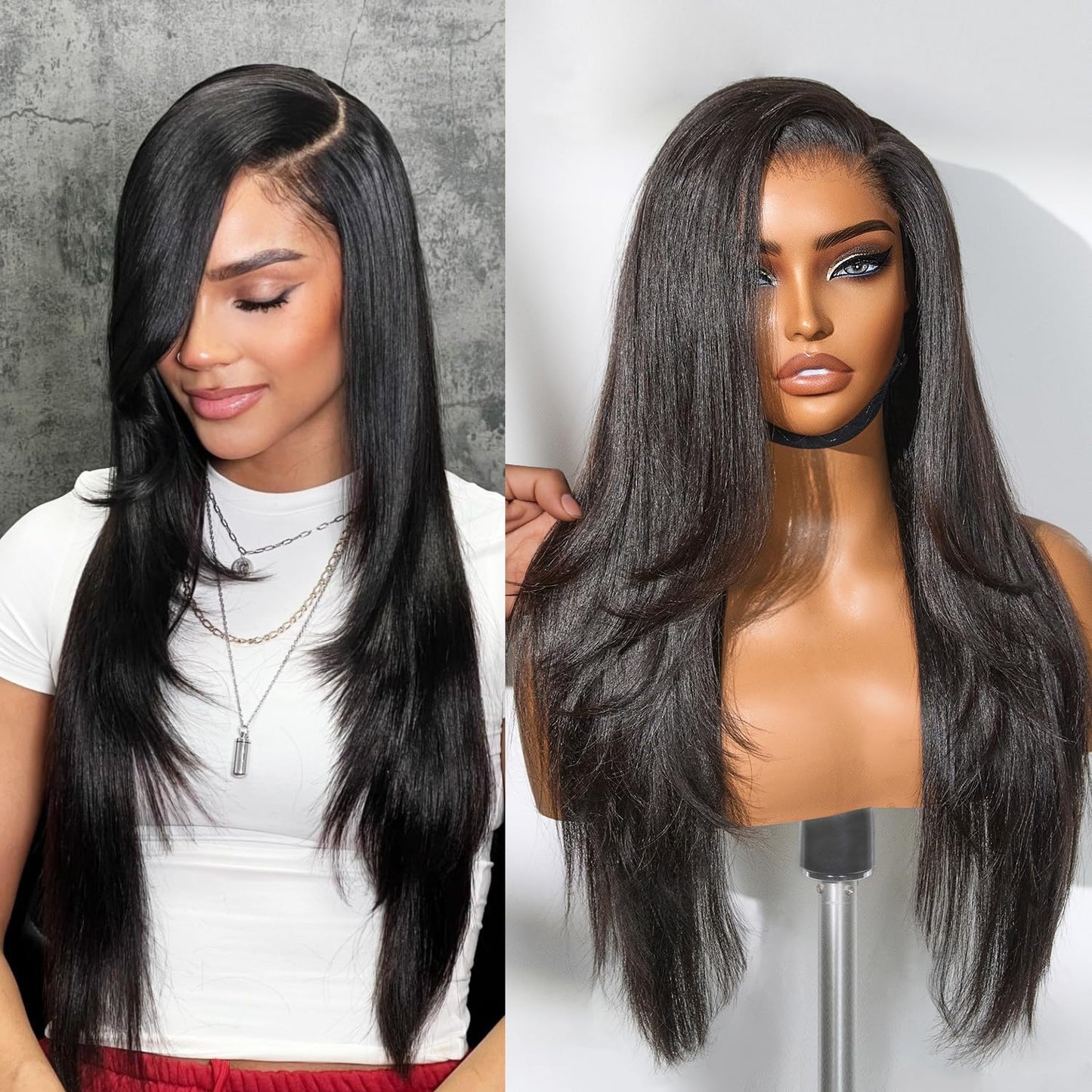 Sillage - Longue LisseNoir Naturel │Closure Swiss Lace 13x6 │Cheveux Vierges Japonais