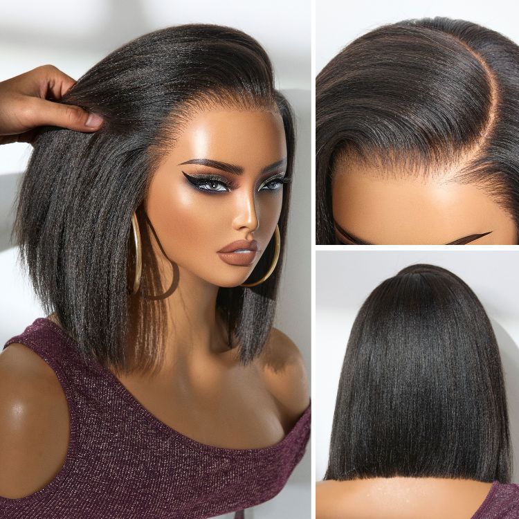 Graphite - Mi Longue Effilé Noir Dégradé │Tulle HD 13x4 │Cheveux Vierges Brésiliens
