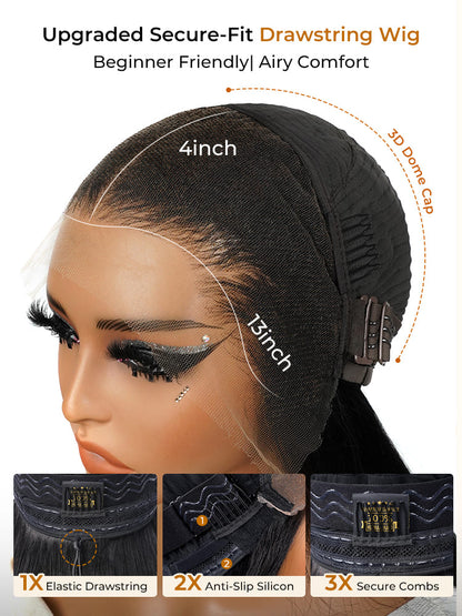 Perruque pré-stylée Curly  ┃ Lace Front 13x4 HD ┃ Cheveux Humains Vierges