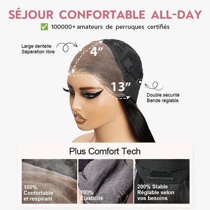 Graphite - Medium Length Layered Black Ombre │13x4 HD Lace │Brazilian Virgin Hair