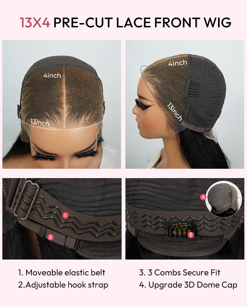 Astrid Glam - Lace Prédécoupée Prête à Porter │Frontale Pre-Cut 13x4 │ Cheveux Malaisiens Vierges
