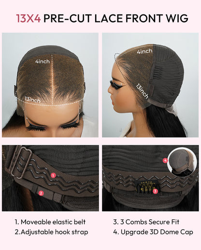 Astrid Glam - Lace Prédécoupée Prête à Porter │Frontale Pre-Cut 13x4 │ Cheveux Malaisiens Vierges
