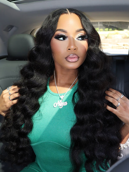 Perruque Spliting Max 13*6 HD Lace Front Loose Wave Single avec de petits nœuds