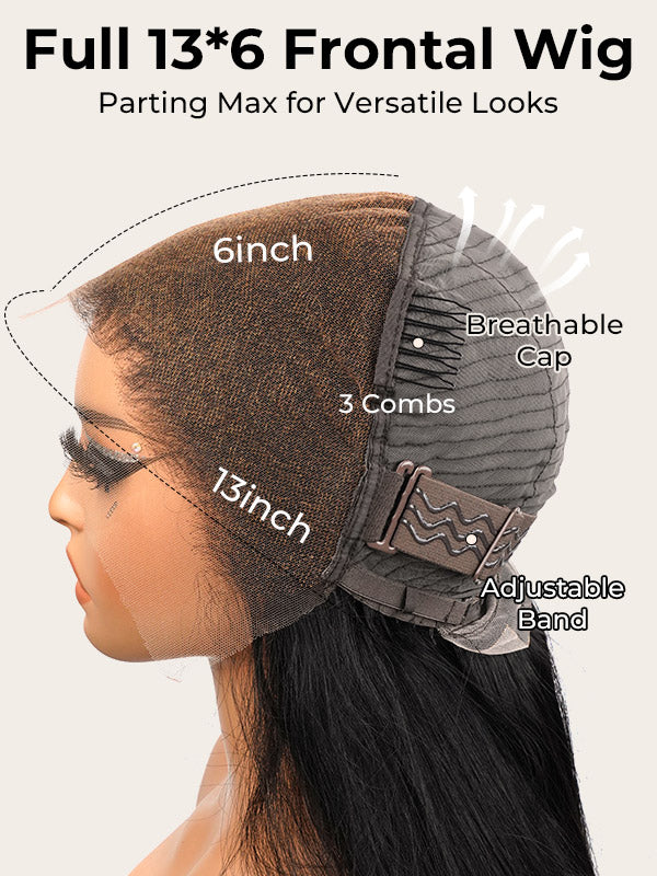 Celeste - Perruque Cheveux Humains Péruviens Sans Colle │ Lace Front 13x6 HD