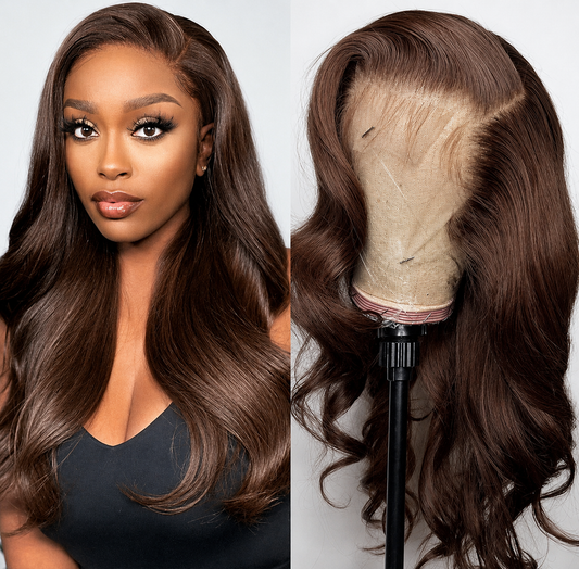 Truffe - Brun Glacé │Tulle Transparente 13x4 │Cheveux Vierges Japonais