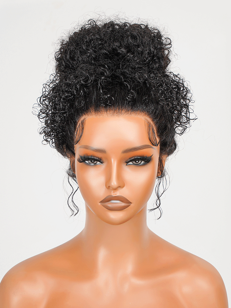 Couronne - Chignon Bouclé Volumineux │HD Lace Frontal 360° │ Cheveux Vierges Indiens