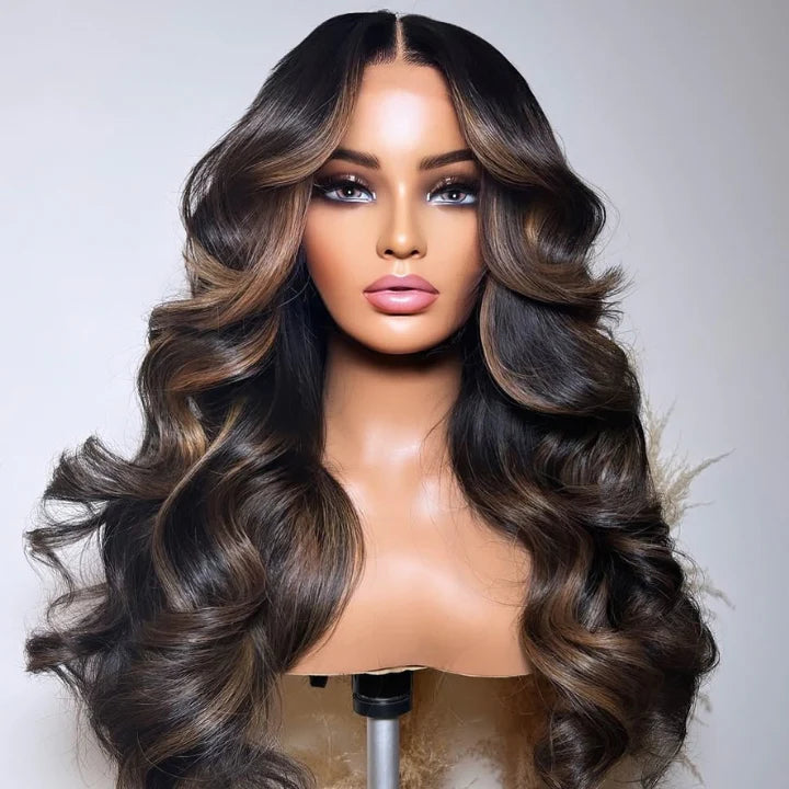 Solstice - Brown & Pointes Blond Doré │ Tulle HD 13x6  │ Cheveux Vierges Indiens