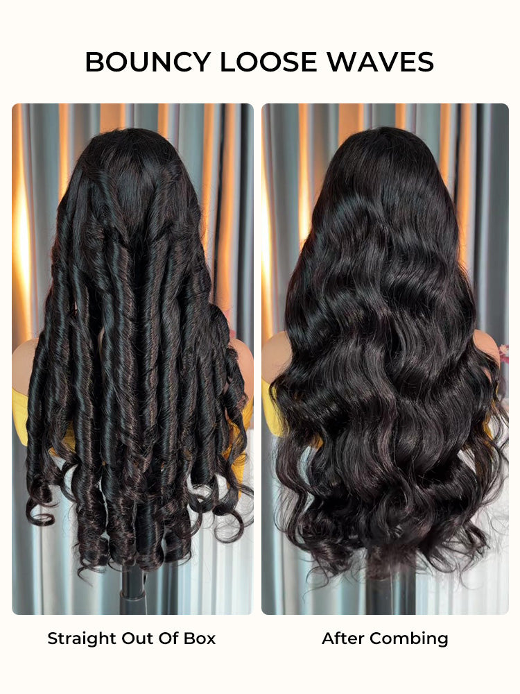 Widows Peak M Hairline Loose Body Wave 13x6 HD Lace Front Single Tiny Knots Wig