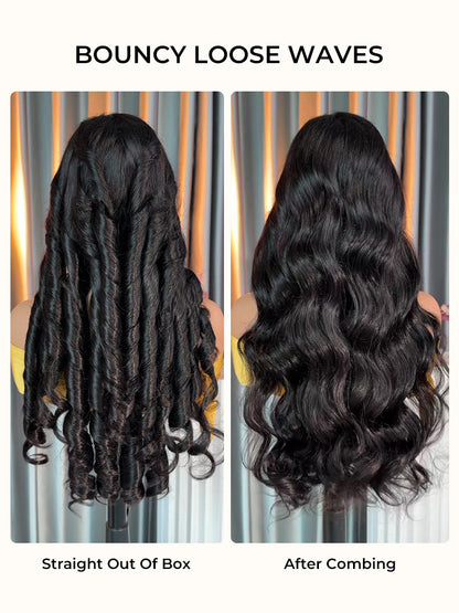 Widows Peak M Hairline Loose Body Wave 13x6 HD Lace Front Single Tiny Knots Wig