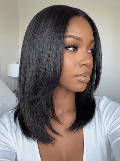 Mirage - Bob Court │Lace Frontale Swiss  5x7│ Cheveux Vierges Brésiliens