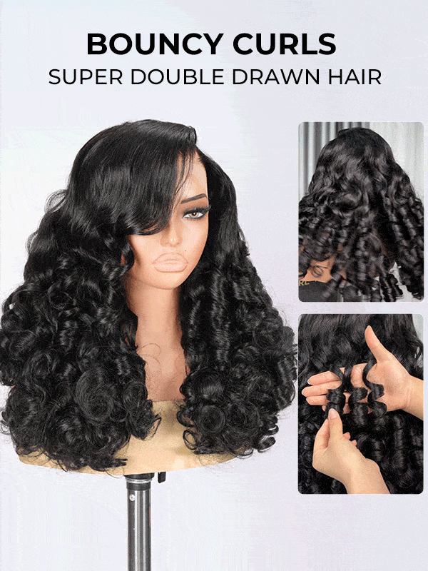 Perruque pré-stylée Curly  ┃ Lace Front 13x4 HD ┃ Cheveux Humains Vierges