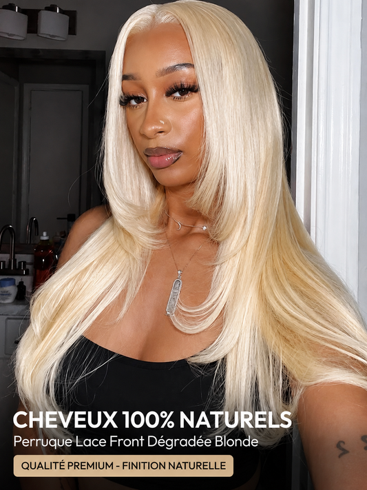 Albâtre - Blond Platine 613 │Lace Frontal 13x6 │ Cheveux Vierges Japonais