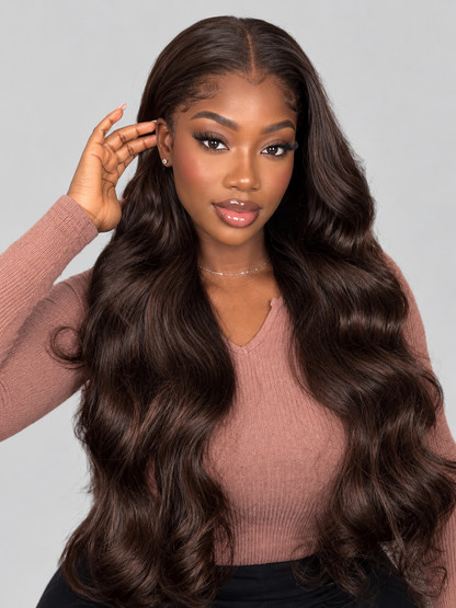 Perruques de cheveux humains brun foncé Alipearl Skin Melt HD Front
