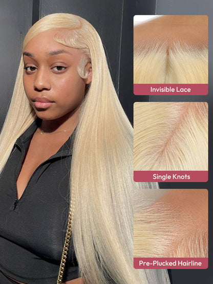Albâtre - Blond Platine 613 │Lace Frontal 13x6 │ Cheveux Vierges Japonais