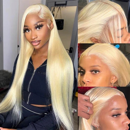 Perruque Ivoire - Lisse Blonde Platine 613 │  Full Lace 13x4 │ Cheveux Brésiliens Vierges