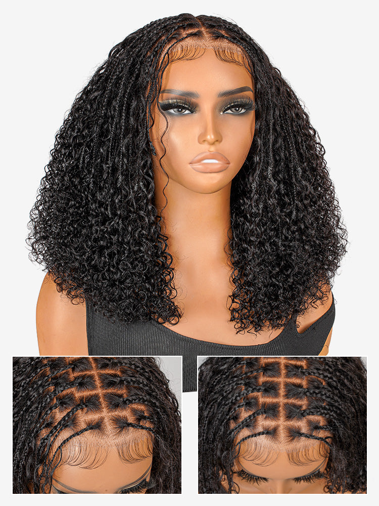 Bohème - Tresses Box Braids Boho │Lace Frontal Tressée Main 5x5 │ Cheveux Japonais Vierges