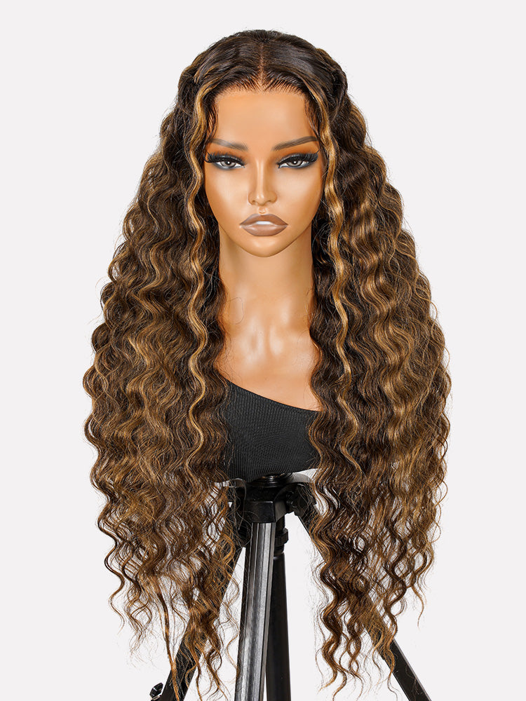 Pretty Woman - Caramel Highlights │ Lace Frontal HD 13x6 │ Cheveux Indiens Vierges