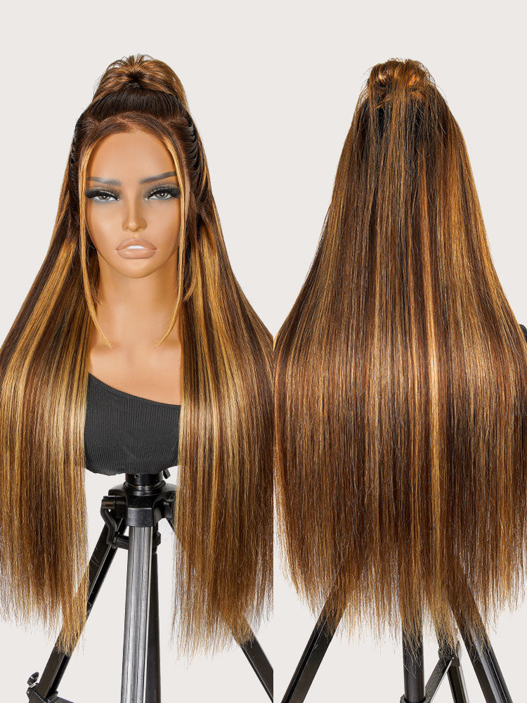 Sirène - Méché Blond Foré│ Lace Frontal Swiss 13x6 │ Cheveux Brésiliens Vierges