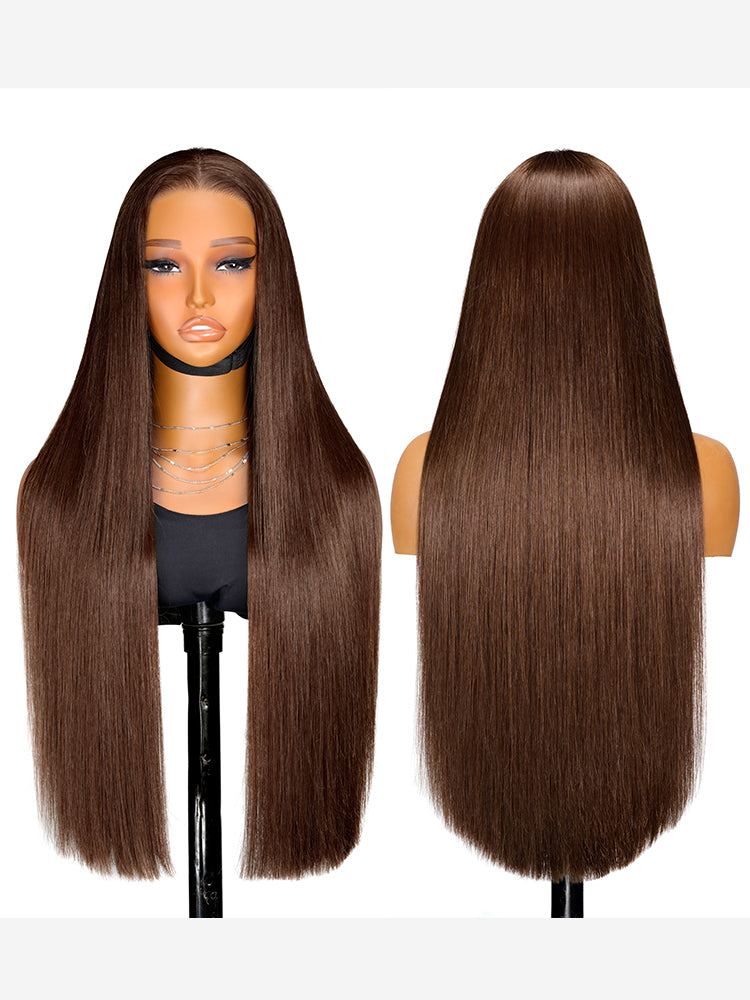 Perruques de cheveux humains brun foncé Alipearl Skin Melt HD Front