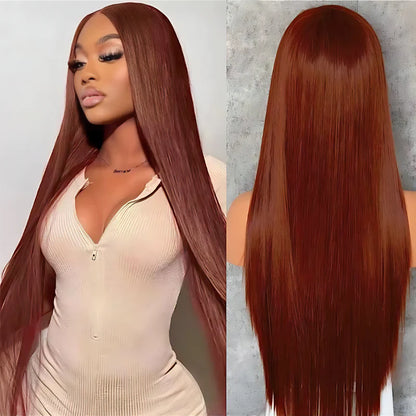 La séductrice Perruque auburn I Lace Frontal 13x4 Dentelle I Cheveux Brésiliens Vierges