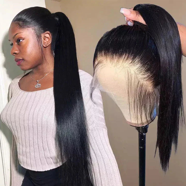 Midnight Goddess Frontal en dentelle invisible 360° sans colle - Cheveux Indiens Vierges