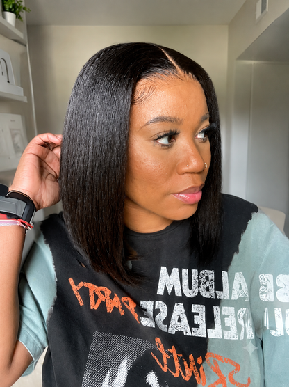 Ebony - Bob Straight Black Natural │Closure 13x6 HD │Indian Virgin Hair