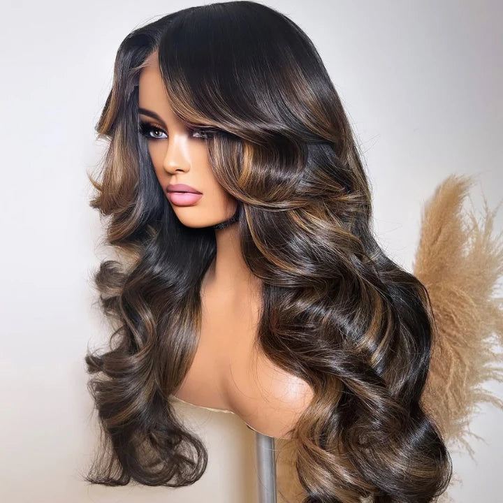 Brume - Bouclée Volumineuse Balayage │ Tulle HD 13x4  │ Cheveux Humains Brésiliens Vierges