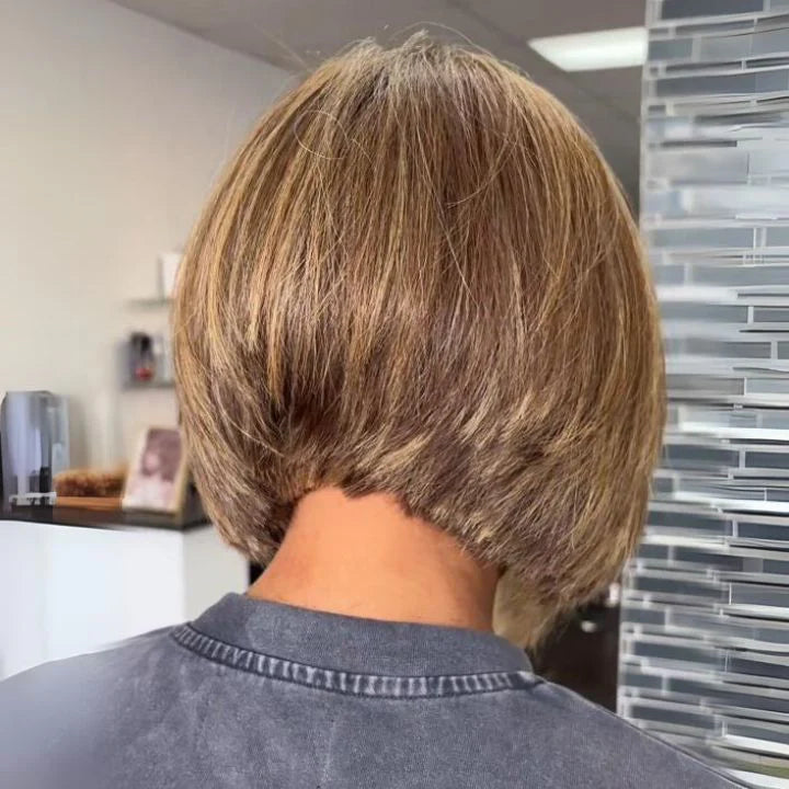 Givre - Bob Carré Lisse Plongeant │Lace 13x4 HD  │Cheveux Vierges Japonais