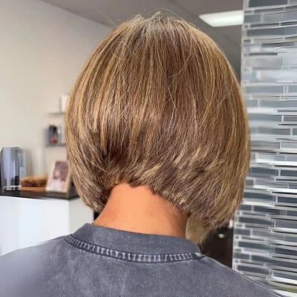 Givre - Bob Carré Lisse Plongeant │Lace 13x4 HD  │Cheveux Vierges Japonais