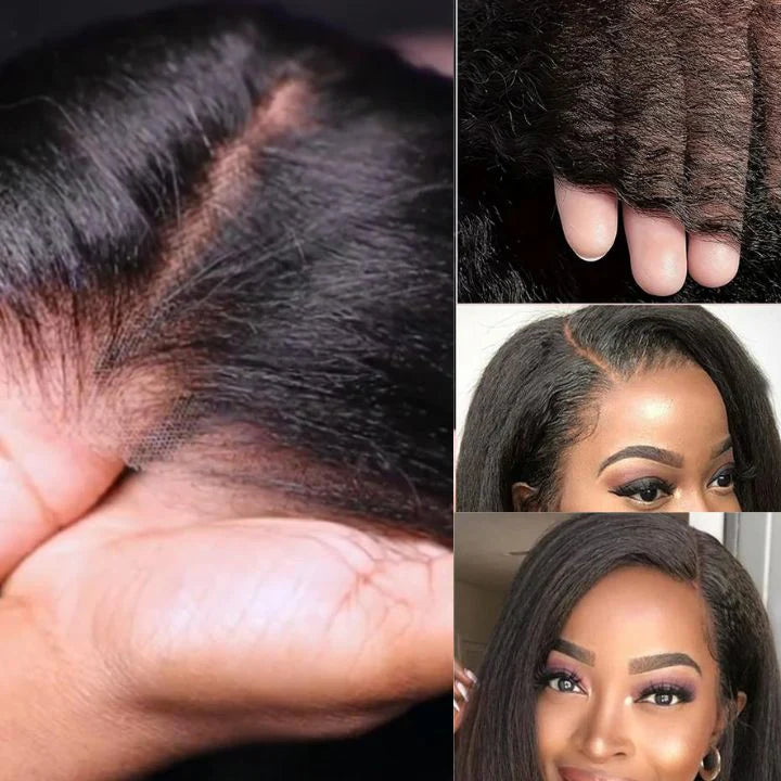 Ebène - Bob Carré Lisse Noir Naturel │Closure 7x5 HD │Cheveux Vierges Indiens