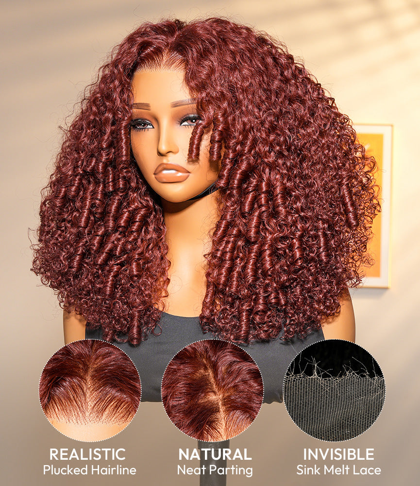 Cherry Cola Red │ Lace Front 13x4 HD │Cheveux Vierges Malaysiens