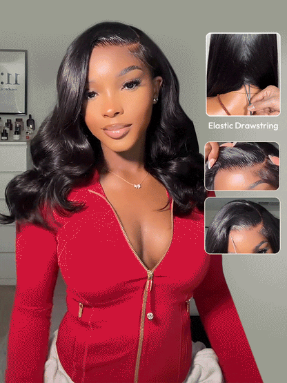 Glamour - Mi Longue Ondulée Volumineux │Lace Frontal HD 8x6 │ Cheveux Japonais Vierges