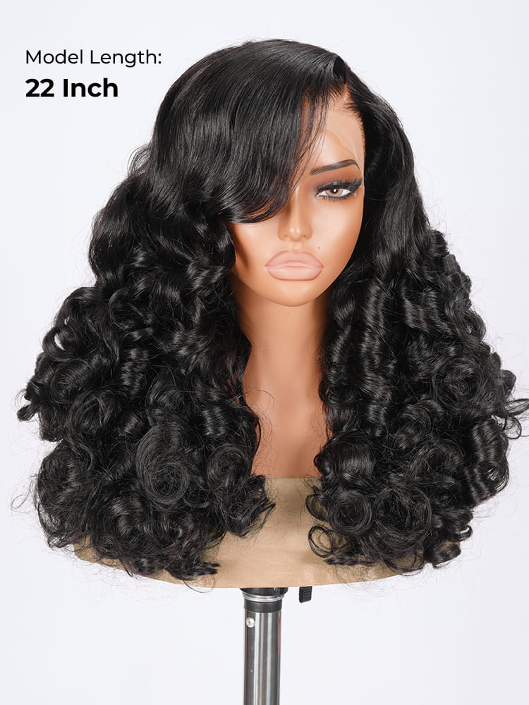 Perruque pré-stylée Curly  ┃ Lace Front 13x4 HD ┃ Cheveux Humains Vierges