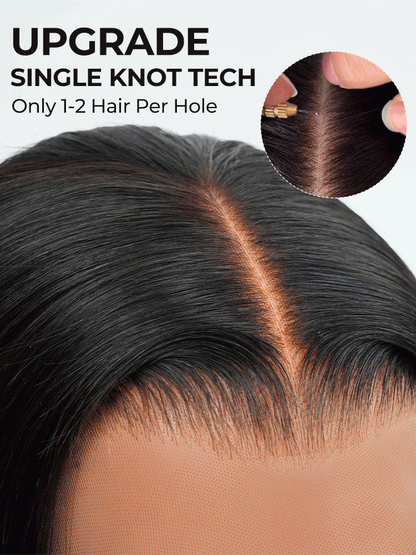 Perruques à rayure à nœuds simples Max 13x5 HD Lace Front 300 % Cheveux humains Vierges Haute Densité