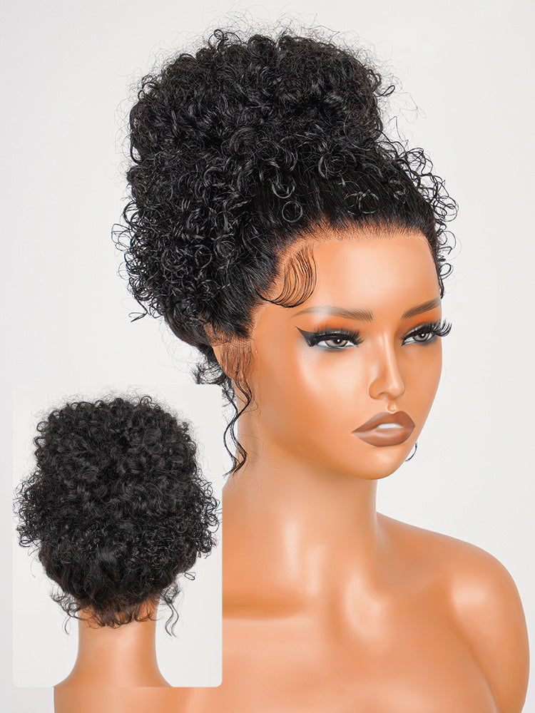 Couronne - Chignon Bouclé Volumineux │HD Lace Frontal 360° │ Cheveux Vierges Indiens