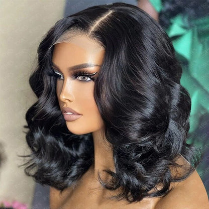 Velours - Bob Mi-Longue Ondulé Glamour │Lace Frontal 13x4 I Cheveux Vierges Brésiliens