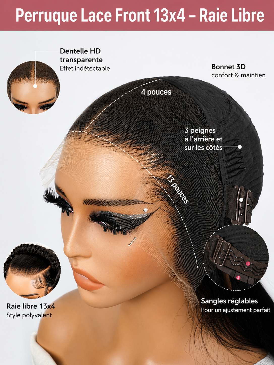 Graphite - Medium Length Layered Black Ombre │13x4 HD Lace │Brazilian Virgin Hair