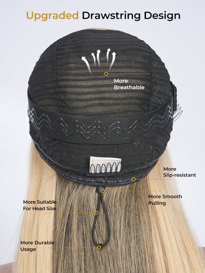 12A cheveux bruts, reflets blond champagne HD en dentelle, perruque prête à l’emploi