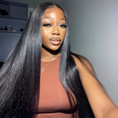 Minuit - Longue Lisse I 13x4 Lace Front Cheveux Indien I Densité 180% Lace Transparente