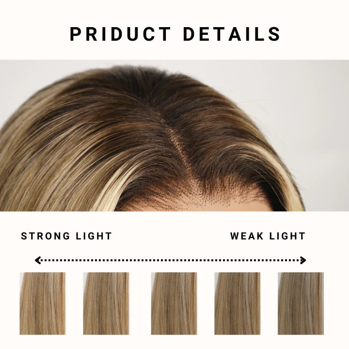 Perle - Bob Carrée Court Blonde Cendré Nacré │ Closure HD 13x4 │  Cheveux Indiens Vierges
