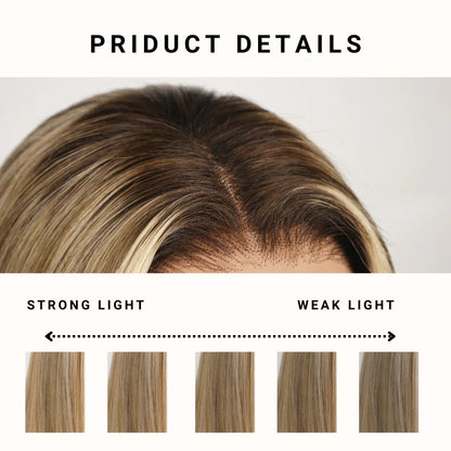 Perle - Bob Carrée Court Blonde Cendré Nacré │ Closure HD 13x4 │  Cheveux Indiens Vierges
