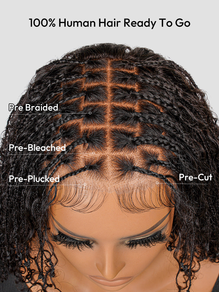 Bohème - Tresses Box Braids Boho │Lace Frontal Tressée Main 5x5 │ Cheveux Japonais Vierges